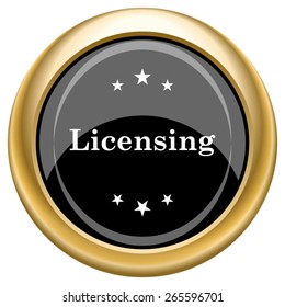 Licensing icon. Internet button on white  background. EPS10 Vector. 