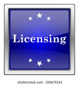 Licensing icon. Internet button on white background. EPS10 vector.