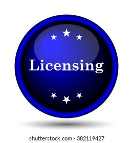 Licensing icon. Internet button on white background. EPS10 vector
