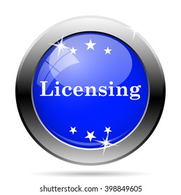 Licensing icon. Internet button on white background. EPS10 vector
