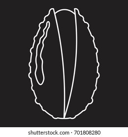 Lichee in outline style icon vector illustration for design and web isolated on black background. Lichee vector object for label and logo