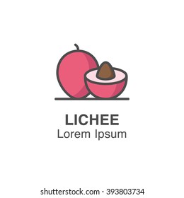 Lichee vector icon. Tropical fruits illustration