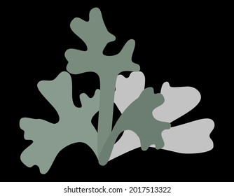 Lichen hypogymnia logo icon gray on black background