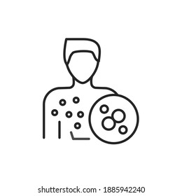 Lichen planus disease line color icon. Sign for web page, mobile app