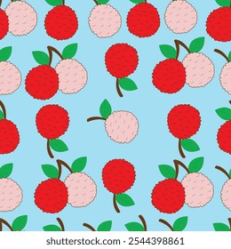 lichi pattern, seamless fruit pattern, fruit pattern for background, wallpaper, wall art, wrapping paper, textile print and art.