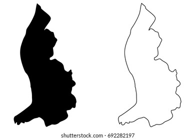 Lichtenstein map vector illustration, scribble sketch Lichtenstein