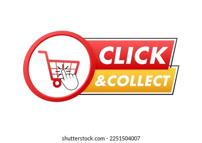 lick and collect banner. Flat style. Website vector icon. Vector stock illustration.