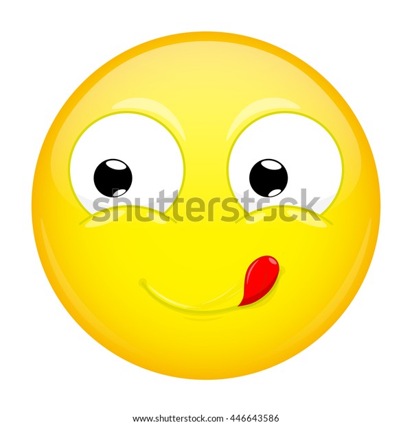 Lick Lips Emoji Good Emotion Yummy Stock Vector (Royalty Free) 446643586