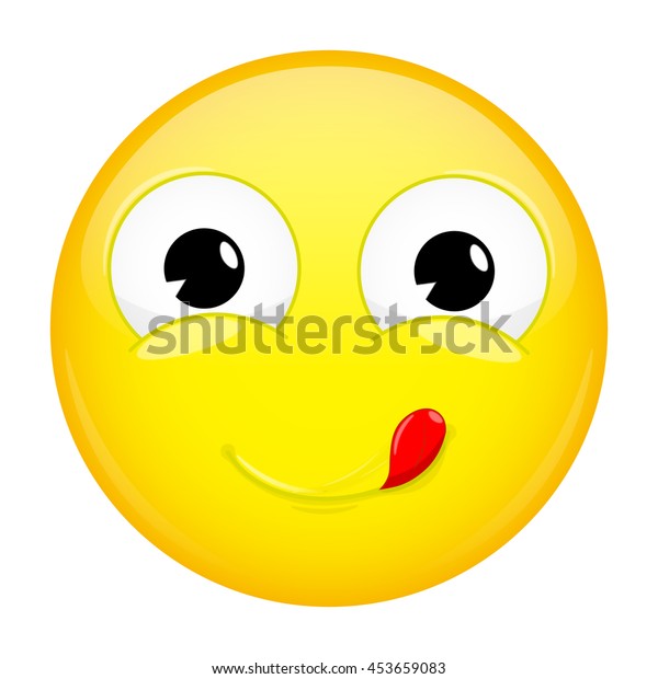 Lick Lips Emoji Good Emotion Yummy Stock Vector (Royalty Free) 453659083