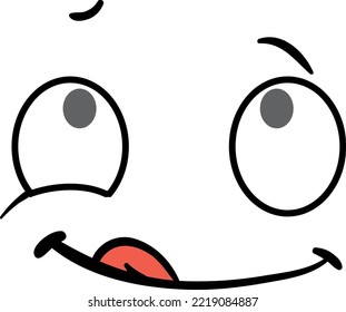 Licking lips expression comic face. Yummy emotion