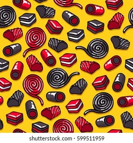 Licorice Candies Seamless Background Vector Illustration Stock Vector ...