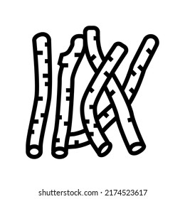 Lakritze-Pflanze-Symbol-Vektorgrafik. Schild der Lakritze. isoliertes Kontursymbol