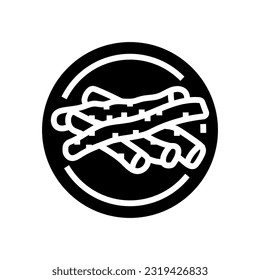 licorice Wurzel Kosmetikpflanze Glyph Symbol Vektor. Süßholzwurzel-Pflanzenschild. einzelne Symbolillustration