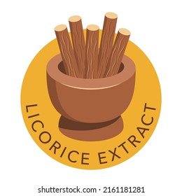 Licorice Root Extract As Ingredient Of Food Supplement Or Skincare - Dark Spots Whitening. Isolated Vector Pictogram