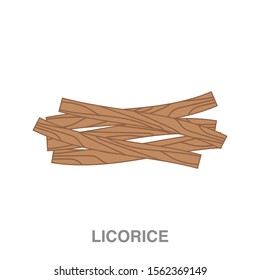 Licorice root flat icon on white transparent background. You can be used licorice root icon for several purposes.