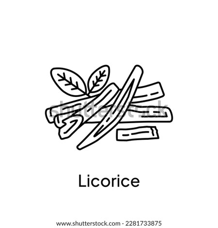 Licorice Root Natural Ingredient Illustration Design Imagine de stoc © 