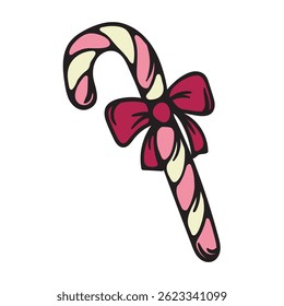 Licorice stick. Sweets. Simple vector illustration for sticker, icon, print. Design element isolated on white background