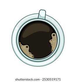 lid coffee cup top cartoon. ceramic travel, reusable thermal, insulated handle lid coffee cup top sign. isolated symbol vector illustration