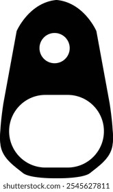 Tapa fácil de abrir puede etiquetar anillo tirar de aluminio. Icono de apertura. Anillo de la lata para abrir de señal de comida. estilo plano.