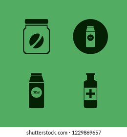 lid icon. lid vector icons set coffee jar, pack milk and medicine bottle