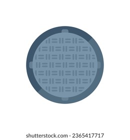 Lid manhole icon flat vector. City road. Plate urban isolated