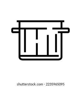 lid pot cooking line icon vector. lid pot cooking sign. isolated contour symbol black illustration