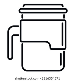 Lid thermo cup icon outline vector. Coffee mug. Flask travel