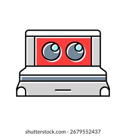 lidar com o vetor de ícone de cor do veículo autônomo do sensor. lidar com o sinal do veículo autônomo. ilustração de símbolo isolado