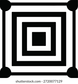 Ícone de digitalização do sensor LiDAR com quadro de detecção quadrado