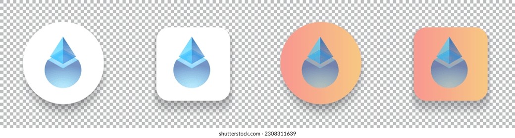 Lido DAO (Lido DAO) crypto currency logo symbol set isolated on transparent background vector