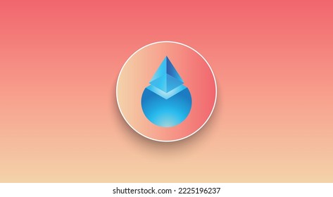 Lido DAO, LDO Token cryptocurrency logo on isolated background with copy space. 3d vector illustration of Lido DAO, LDO token icon banner. svg