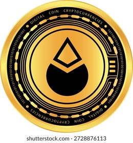 Lido dao-ldo cryptocurrency logo illustrations on abstract background. 3d illustrations.