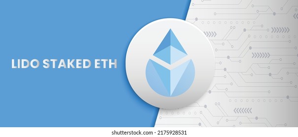 Lido Staked ETH (STETH) crypto currency coin technology vector illustration banner