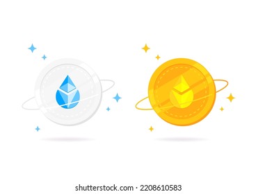 Lido Staked Ether Price (STETH) coin flat icon isolated on white background.