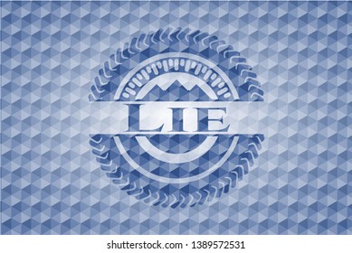 Lie blue hexagon emblem. Vector Illustration. Detailed.