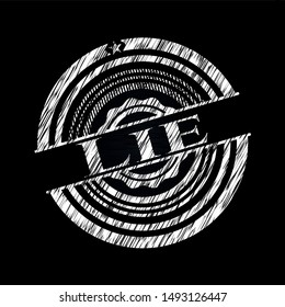 Lie chalkboard emblem. Vector Illustration. Detailed.