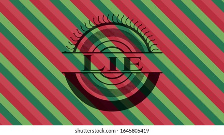 Lie christmas badge. Vector Illustration. Detailed.