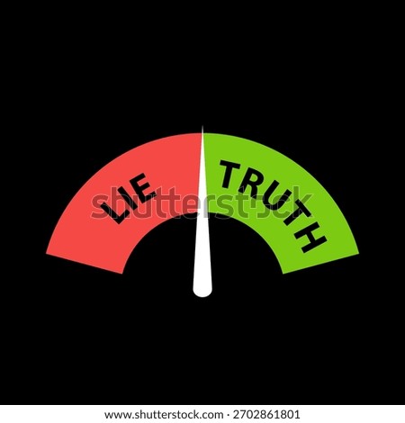 Lie detector gauge icon isolated on black background