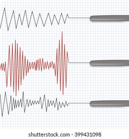 Lie detector test.Vector illustration.
