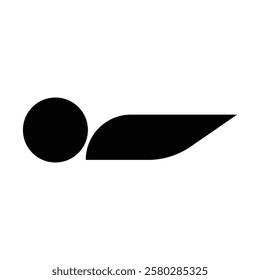 Lie down man symbol vector. Minimal icon