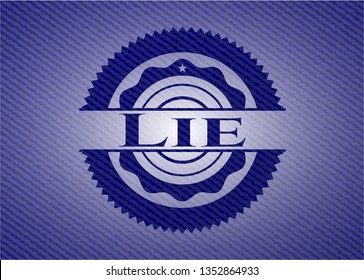 Lie emblem with jean background