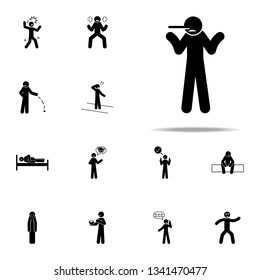 lie, long nose icon. Negative Character icons universal set for web and mobile