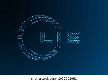 Diseño de Vector de logotipo de letra de polietileno baja LIE. Diseño de logotipo de poliéster inferior LIE. Logotipo de poliéster bajo.