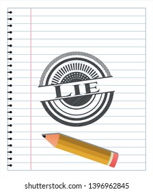 Lie pencil emblem. Vector Illustration. Detailed.