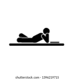 Lie, reading, book, student icon. Element of education pictogram icon. Premium quality graphic design icon. Signs and symbols collection icon for websites, web design