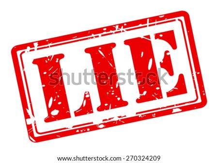 LIE red stamp text on white