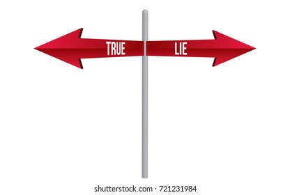 lie and true sign vector illustration