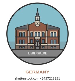 Liebenwalde. Städte in Deutschland. flaches Wahrzeichen