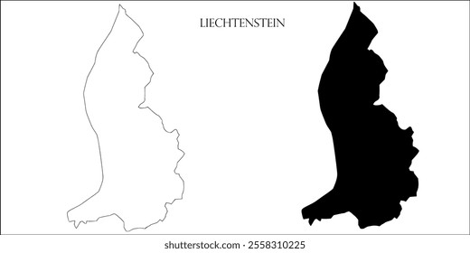 Liechtenstein Blank Map, Liechtenstein Map Outline Vector Images