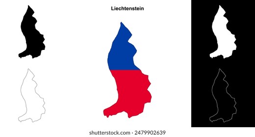 Liechtenstein blank outline map set